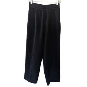 Vintage Cropped Dress Pants 26 Waist Formal Pleated Waist Black Straight Leg